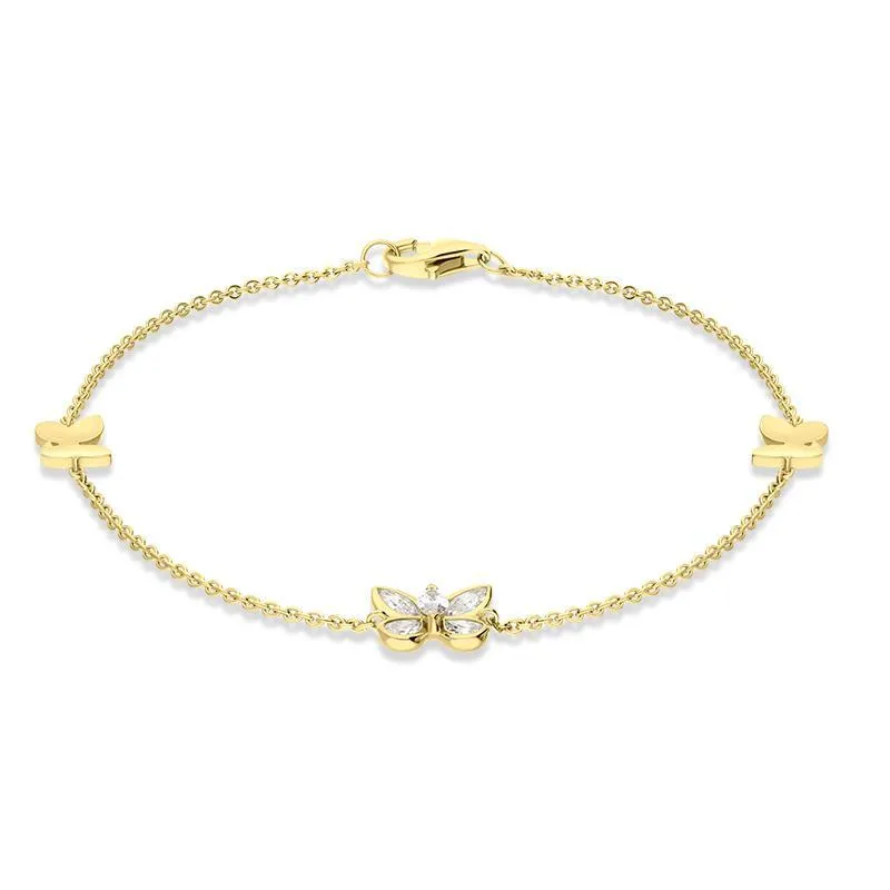 Hans D. Krieger 18ct Yellow Gold 0.45ct Diamond Butterfly Bracelet