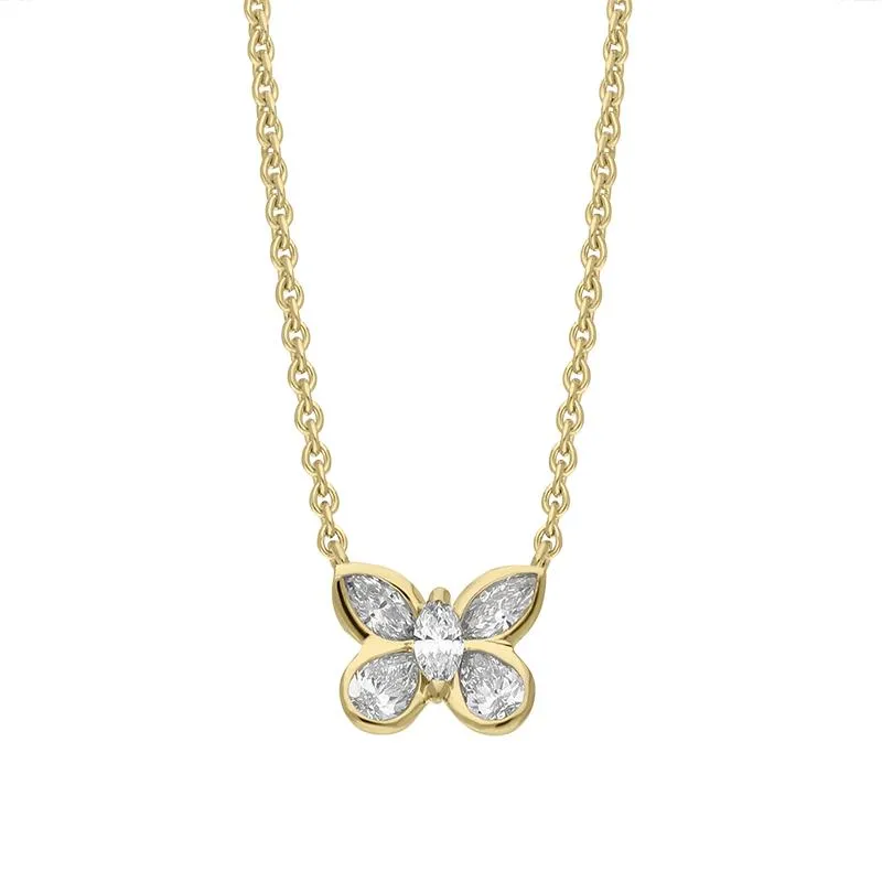 Hans D. Krieger 18ct Yellow Gold Diamond Butterfly Necklace