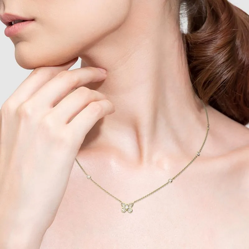Hans D. Krieger 18ct Yellow Gold Diamond Butterfly Necklace