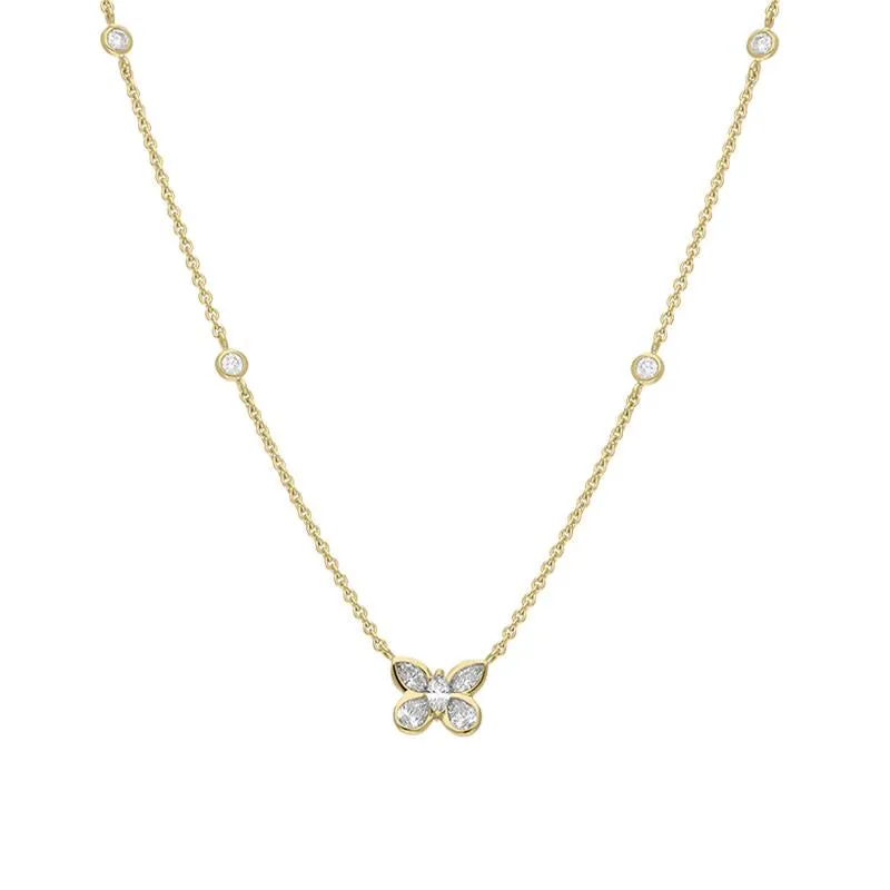 Hans D. Krieger 18ct Yellow Gold Diamond Butterfly Necklace
