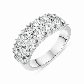 Hans D Krieger 18ct White Gold 3.33ct Diamond Two Row Eternity Ring D