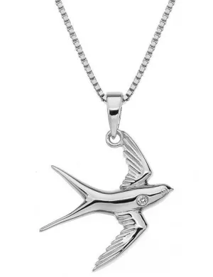 Hot Diamond Classic Sterling Silver Diamond Paradise Swallow Necklace