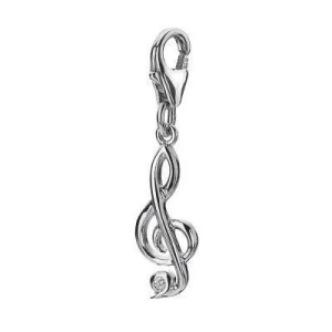 Hot Diamond Treble Clef Sterling Silver Charm