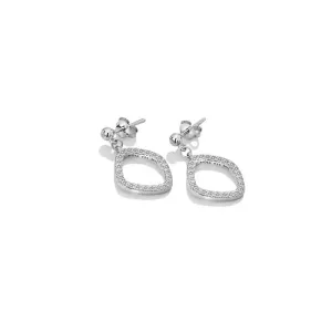 Hot Diamonds Behold Sterling Silver White Topaz Statement Earrings D