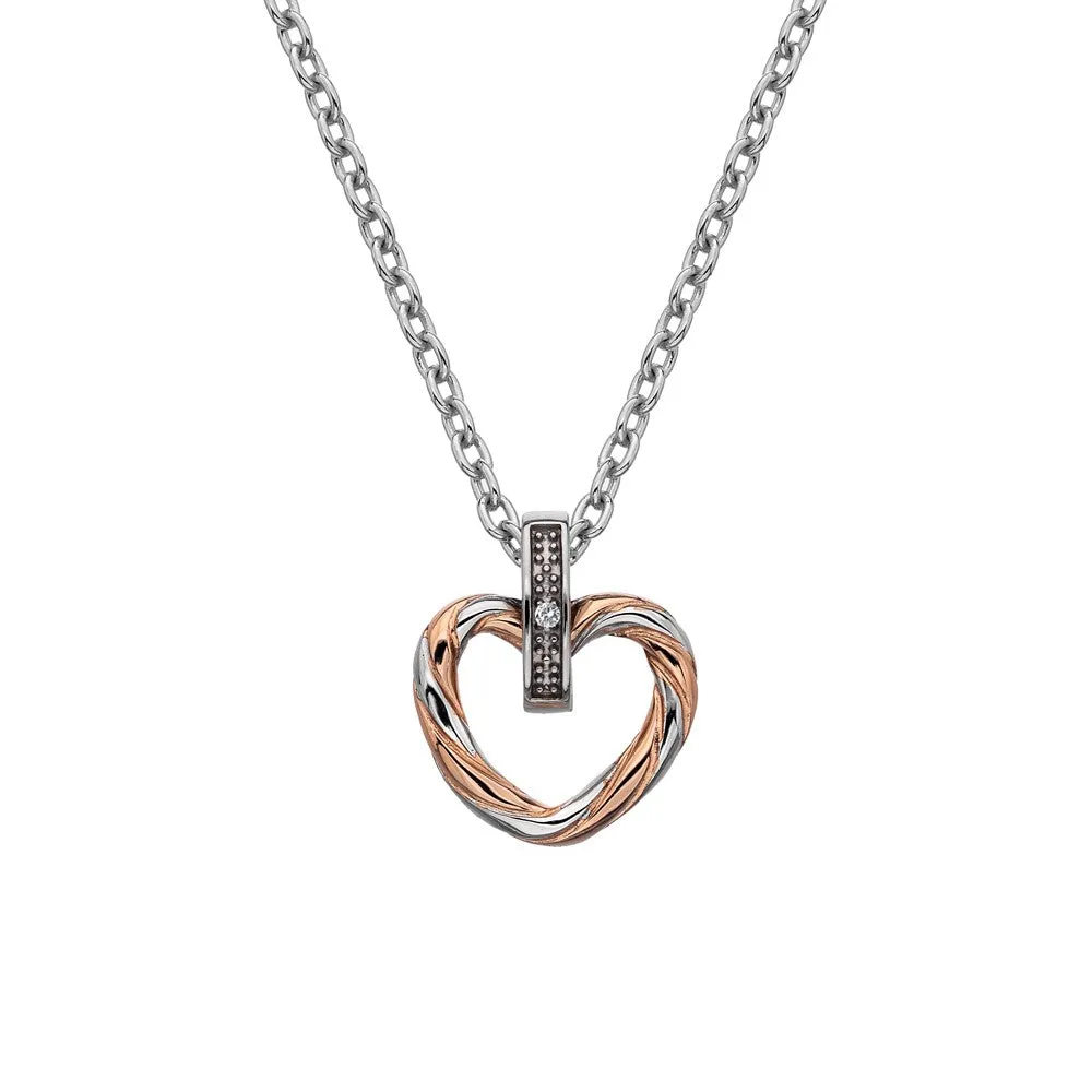 Hot Diamonds Breeze Sterling Silver Large Heart Necklace