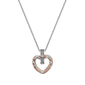 Hot Diamonds Breeze Sterling Silver Rose Gold Heart Necklace