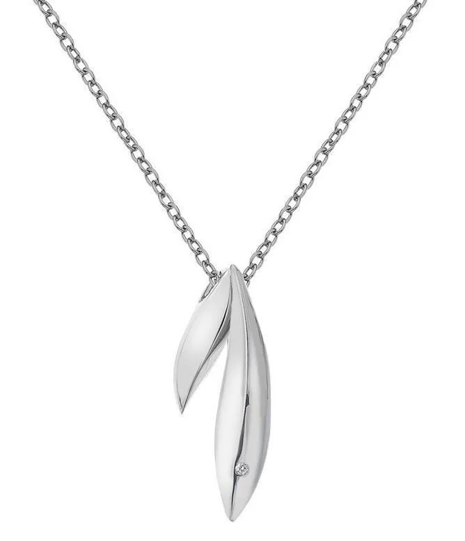Hot Diamonds Classic Sterling Silver Diamond Leaf Pendant
