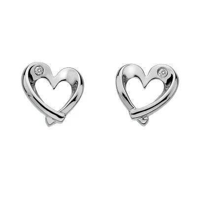 Hot Diamonds Earrings Entwine Heart Silver