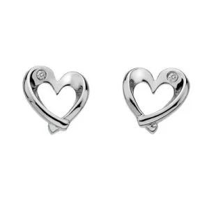 Hot Diamonds Earrings Entwine Heart Silver