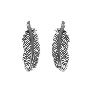 Hot Diamonds Earrings Feather Stud Silver