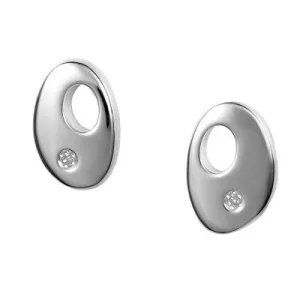 Hot Diamonds Earrings Go With The Flow Pebble Stud Silver D