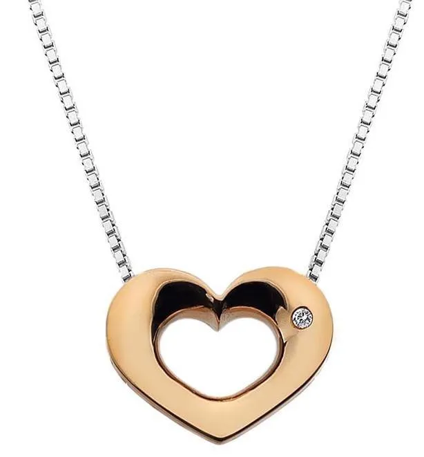 Hot Diamonds Emerge Rose Gold Plated Open Heart Necklace