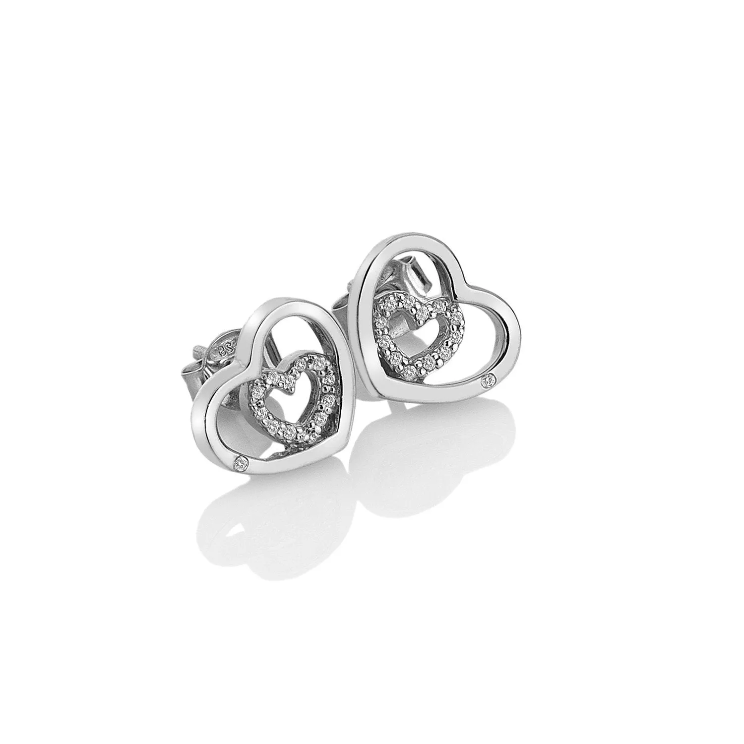 Hot Diamonds Enchanting Encased Sterling Silver Earrings