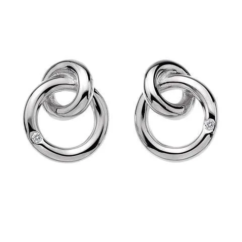 Hot Diamonds Eternity Sterling Silver Interlocking Earrings