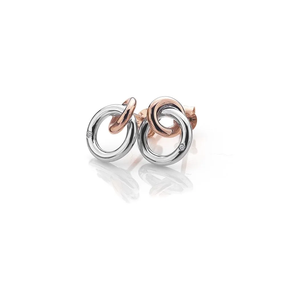 Hot Diamonds Eternity Sterling Silver Rose Gold Plated Earrings