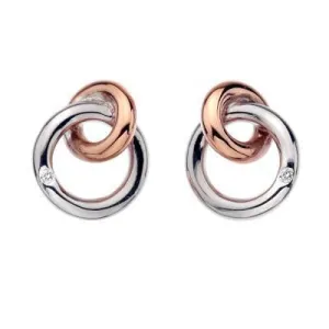 Hot Diamonds Eternity Sterling Silver Rose Gold Plated Earrings