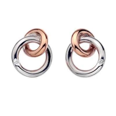 Hot Diamonds Eternity Sterling Silver Rose Gold Plated Earrings
