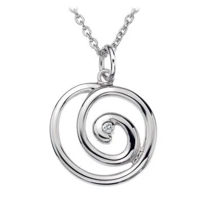 Hot Diamonds Eternity Sterling Silver Spiral Necklace