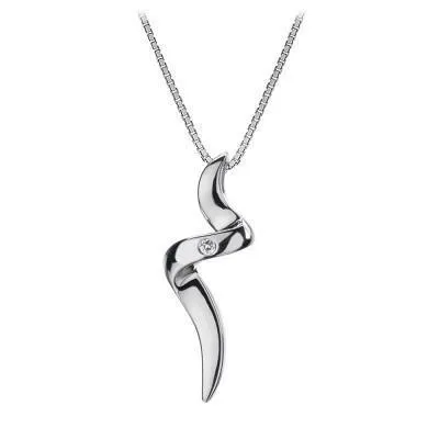 Hot Diamonds Go With The Flow Sterling Silver Spiral Necklace