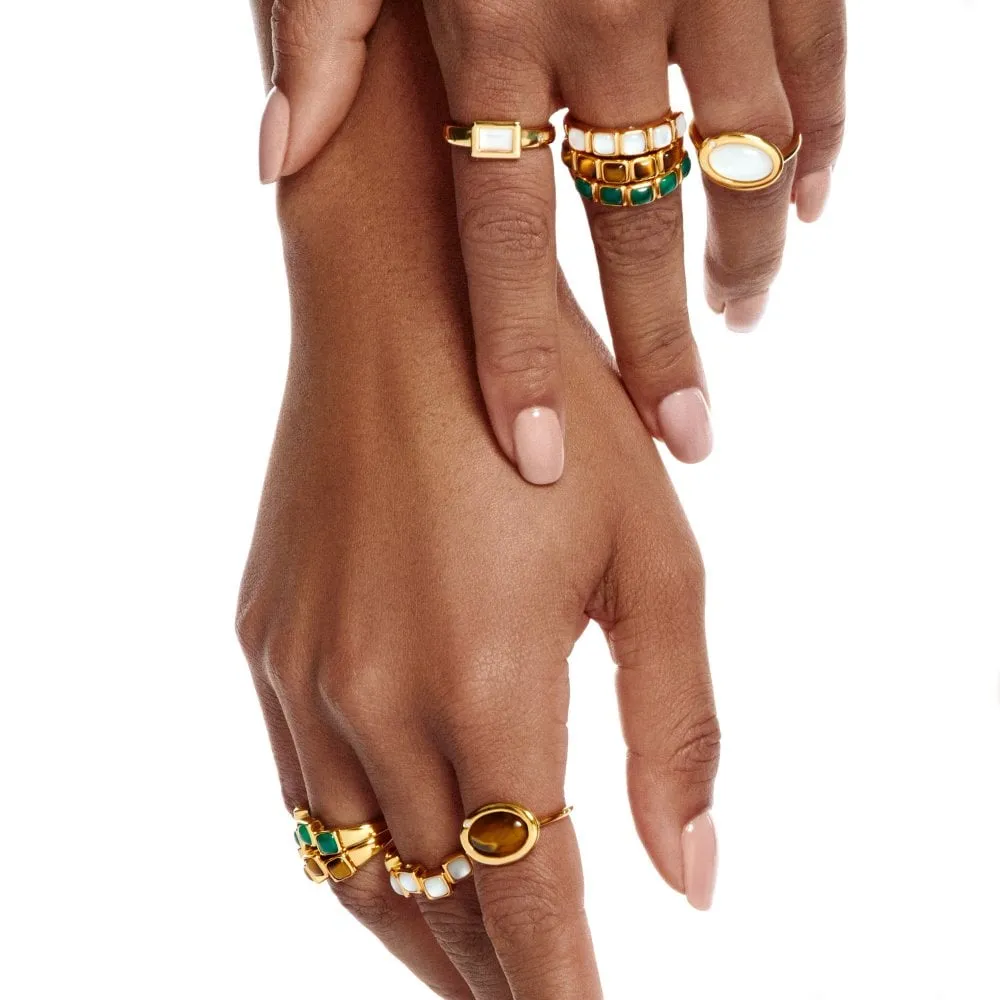 Hot Diamonds Gold Plated Sterling Silver Tigers Eye Ring