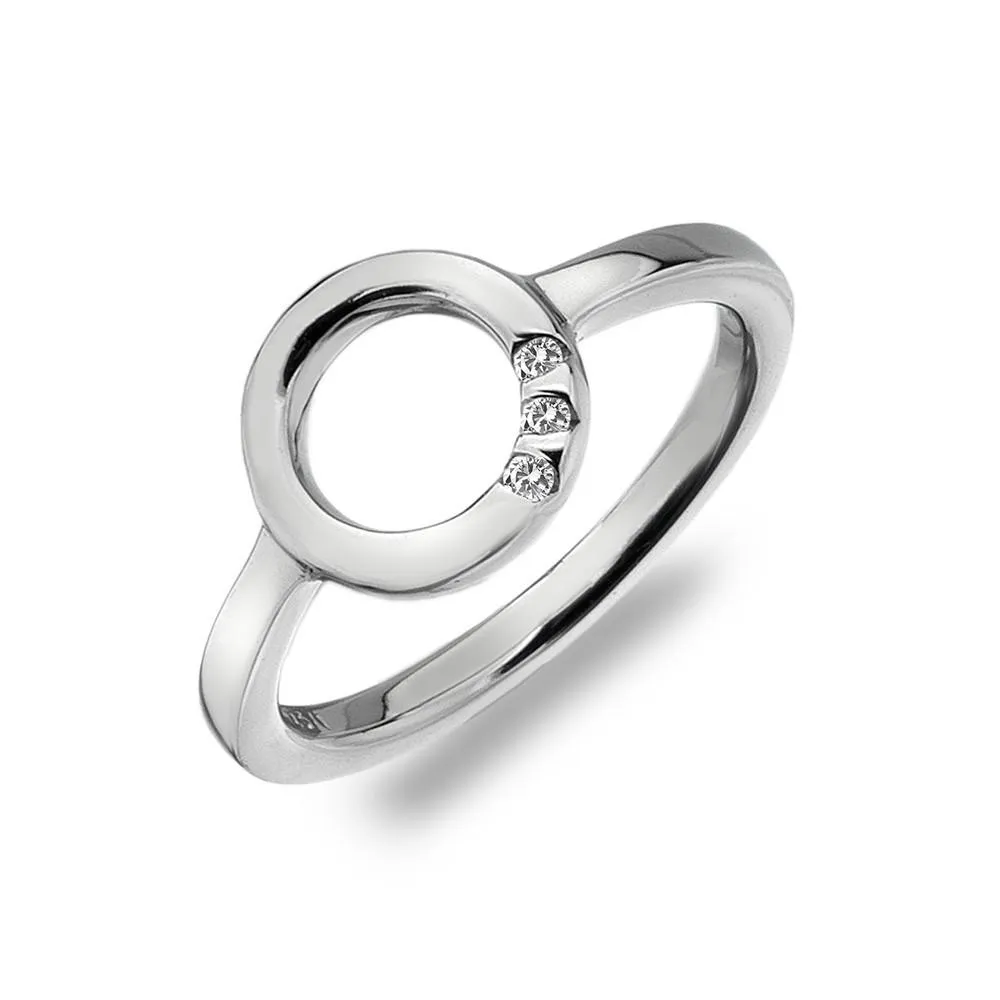 Hot Diamonds Halo Trio Sterling Silver Ring D