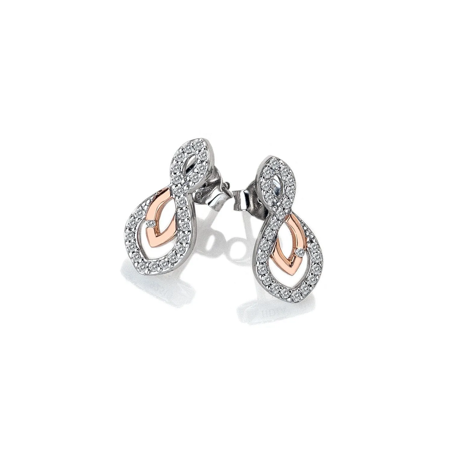 Hot Diamonds Harmony White Topaz Rose Gold Plated Earrings D