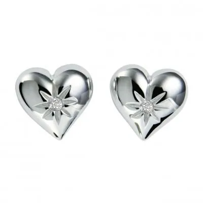 Hot Diamonds Just Add Love Sterling Silver Heart Earrings