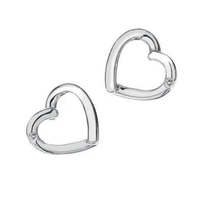 Hot Diamonds Just Add Love Sterling Silver Heart Stud Earrings