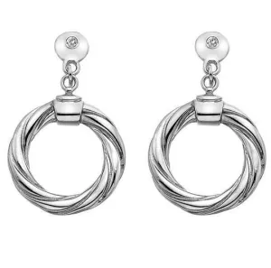 Hot Diamonds Luxury Sterling Silver And Diamond Breeze Drop Earrings