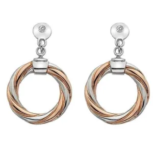Hot Diamonds Luxury Sterling Silver Rose Gold Breeze Hoop Earrings