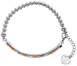 Hot Diamonds Luxury Sterling Silver Rose Gold Diamond Breeze Bracelet