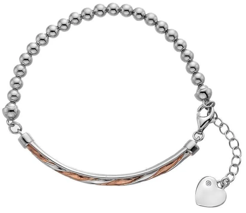 Hot Diamonds Luxury Sterling Silver Rose Gold Diamond Breeze Bracelet