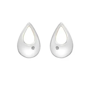 Hot Diamonds Luxury Sterling Silver Rose Gold Diamond Stud Earrings