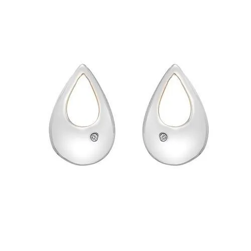 Hot Diamonds Luxury Sterling Silver Rose Gold Diamond Stud Earrings
