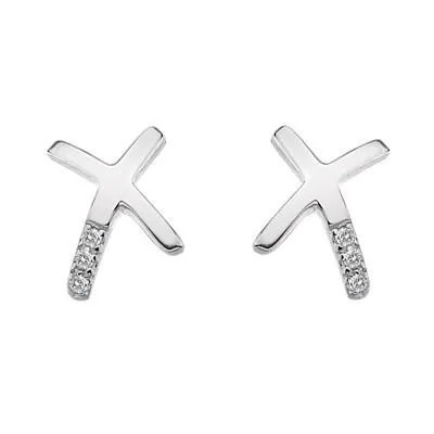 Hot Diamonds Micro Sterling Silver Kiss Me Earrings D
