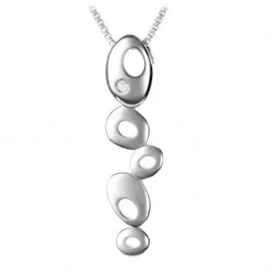 Hot Diamonds Necklace Go With The Flow Pebble Drop Silver D