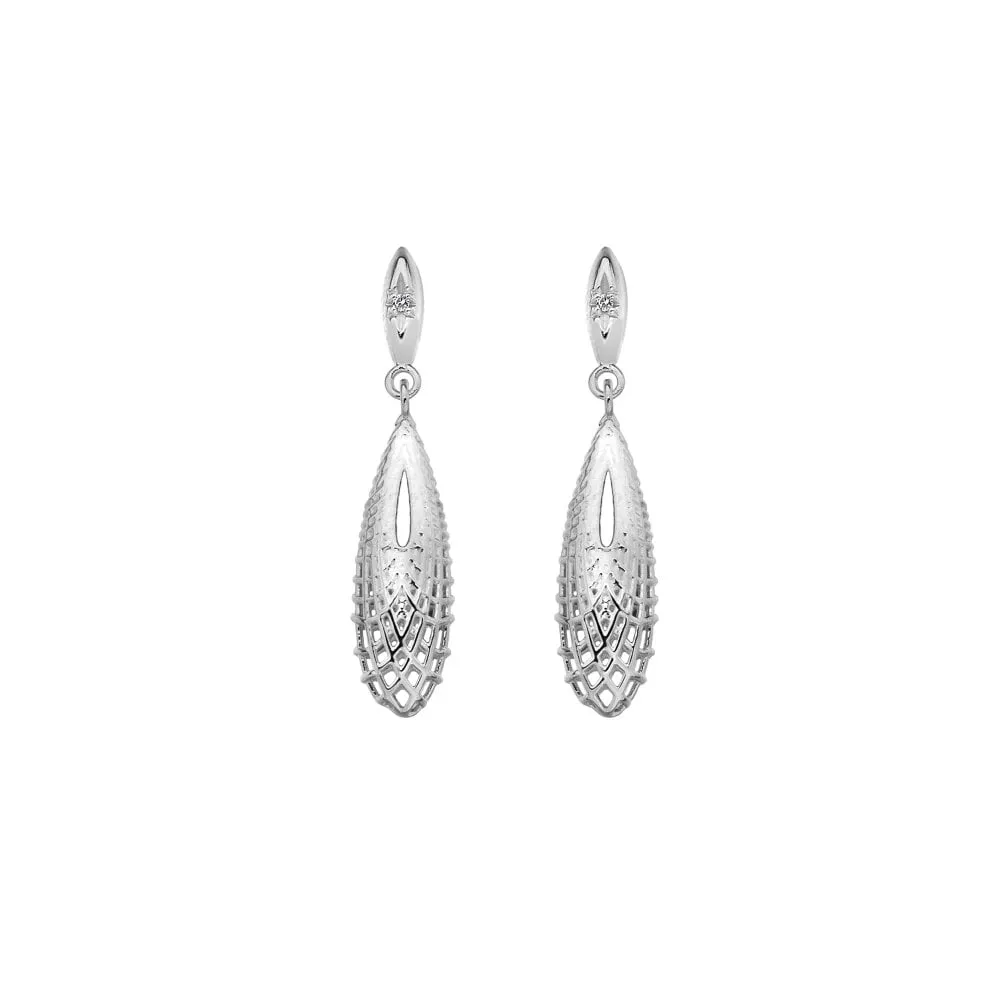 Hot Diamonds Quest Sterling Silver Filigree Teardrop Earrings