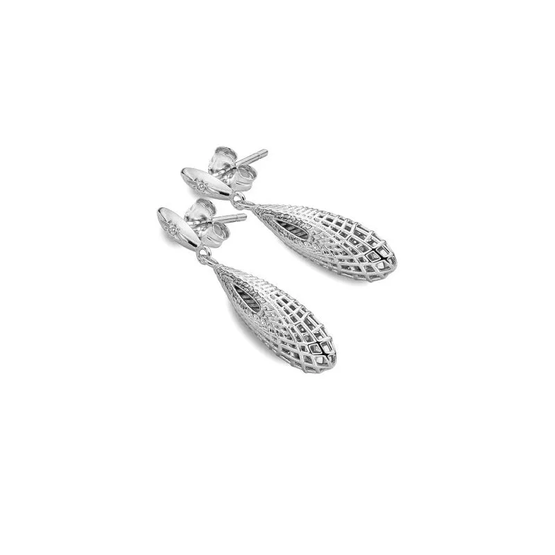 Hot Diamonds Quest Sterling Silver Filigree Teardrop Earrings