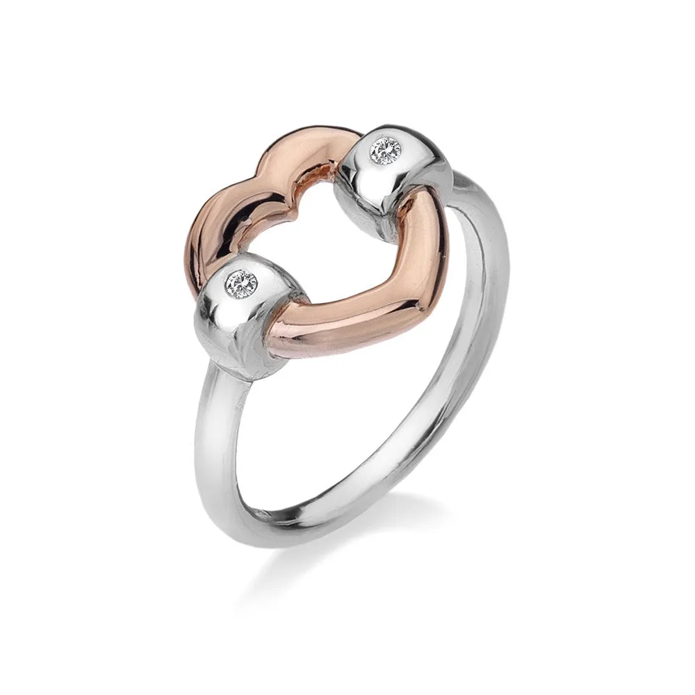 Hot Diamonds Ring Bonded Heart Diamonds D