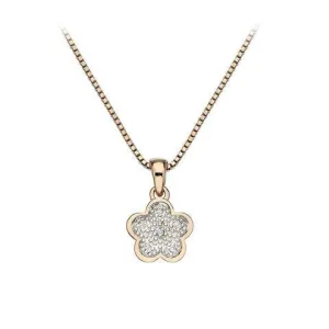 Hot Diamonds Stargazer Rose Gold Plated Flower Necklace