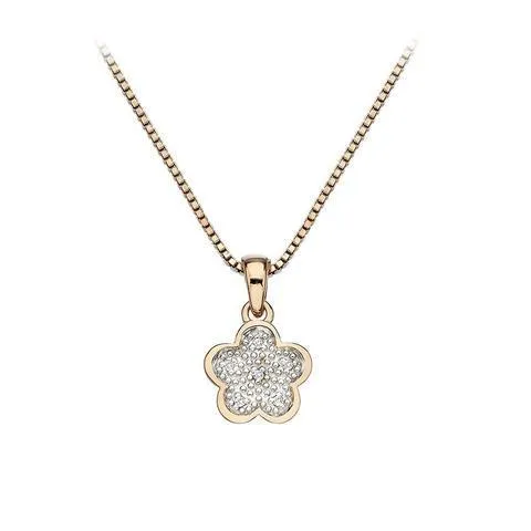 Hot Diamonds Stargazer Rose Gold Plated Flower Necklace