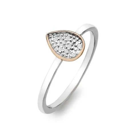 Hot Diamonds Stargazer Rose Gold Plated Teardrop Ring D