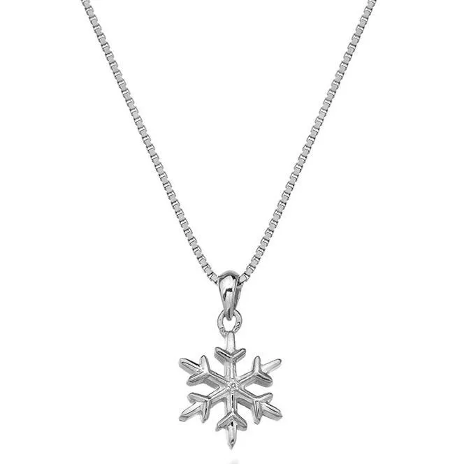 Hot Diamonds Sterling Silver And Diamond Snowflake Pendant D