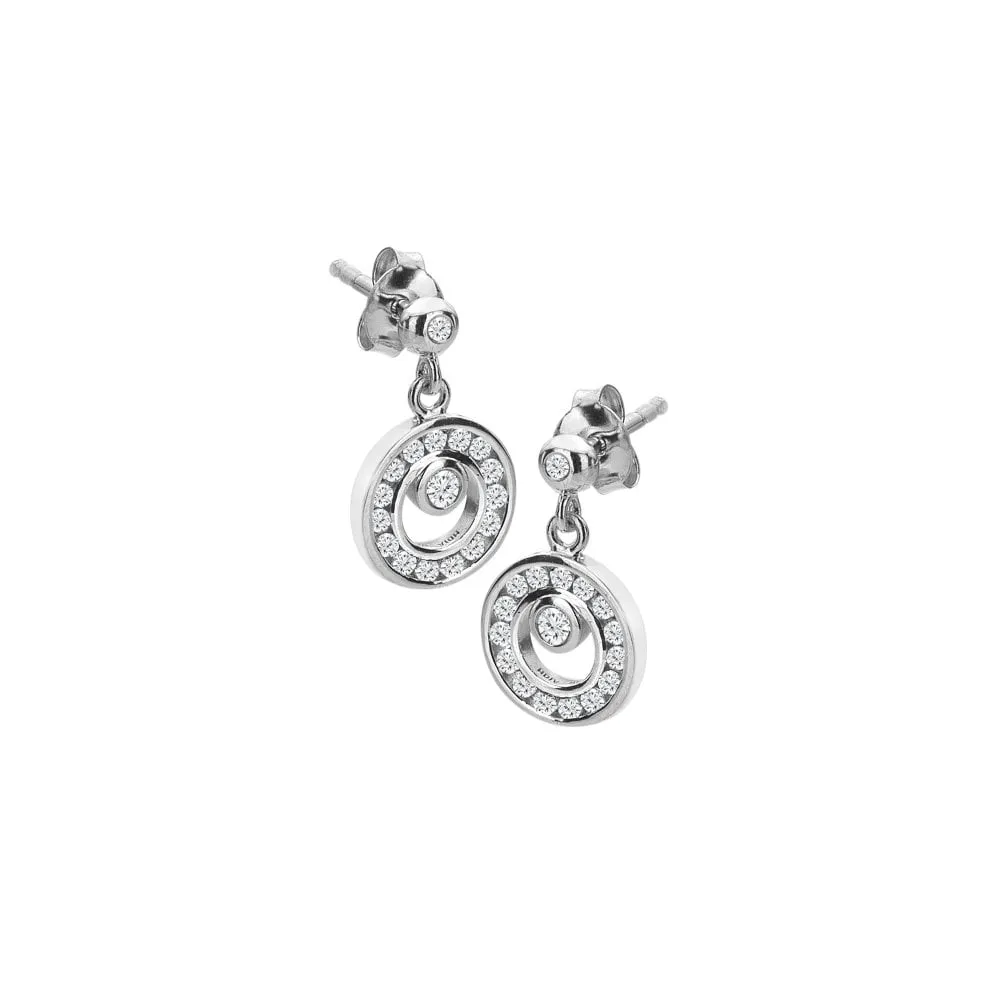 Hot Diamonds Sterling Silver White Topaz Orbit Earrings