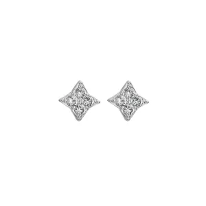 Hot Diamonds Sterling Silver White Topaz Squared Triangle Earrings