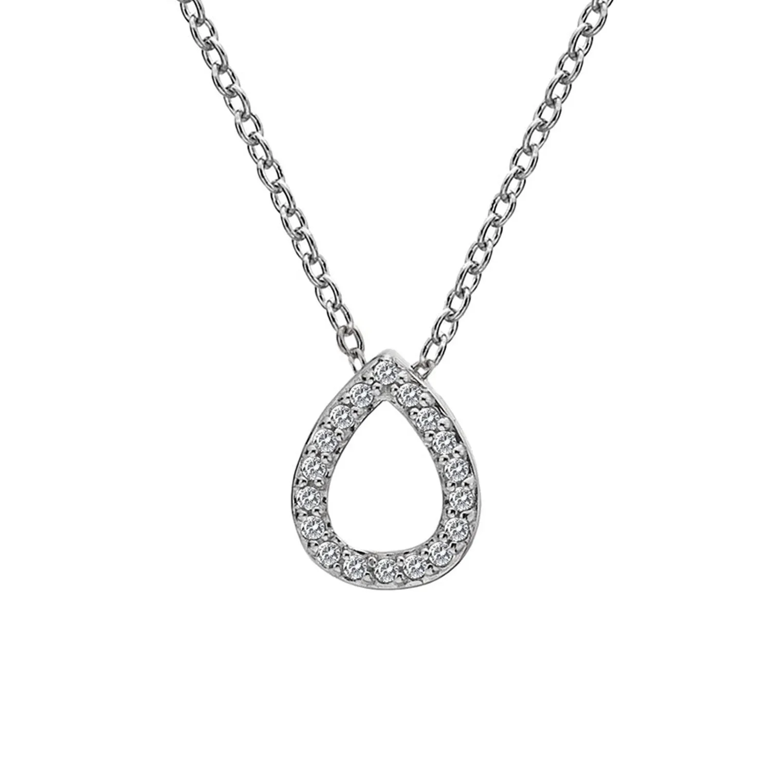 Hot Diamonds Striking Sterling Silver Teardrop Necklace D