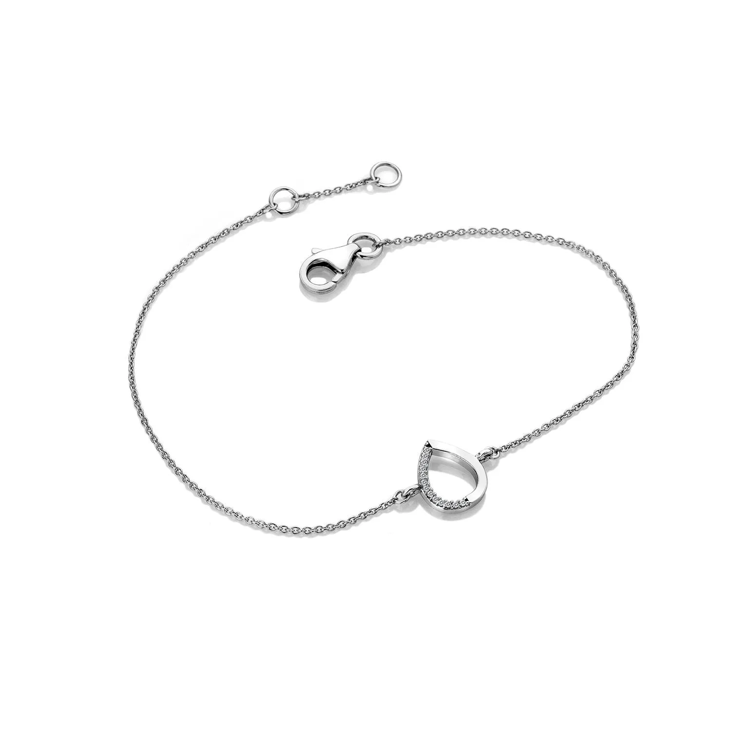 Hot Diamonds Teardrop 9ct White Gold Bracelet