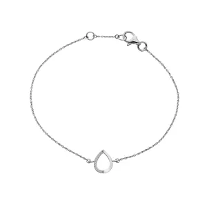 Hot Diamonds Teardrop 9ct White Gold Bracelet