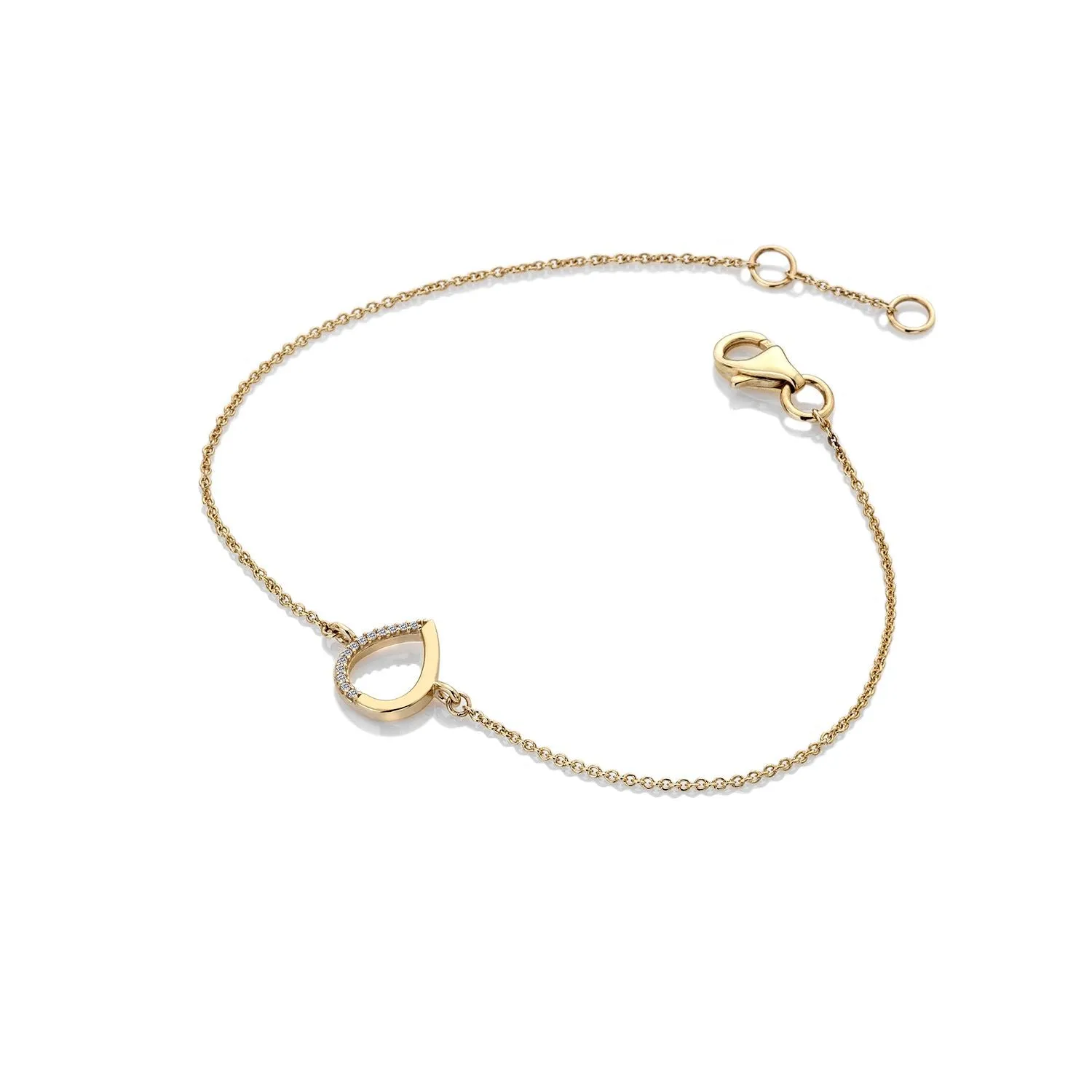 Hot Diamonds Teardrop 9ct Yellow Gold Bracelet