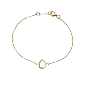 Hot Diamonds Teardrop 9ct Yellow Gold Bracelet